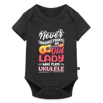 Designs et expressions amusantes de ukulélé - Body à manches courtes Premium Bébé - noir - Devant