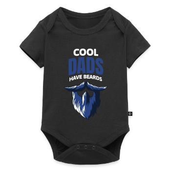 Coole Väter Haben Bärte - Baby Premium Kurzarmbody - Schwarz - Vorne