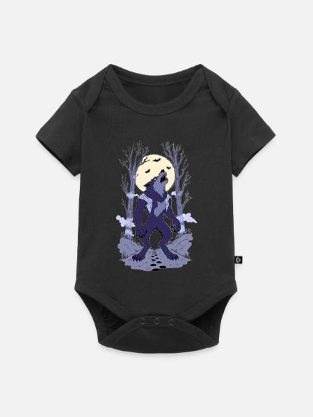 Werwolf im Mondlicht - Baby Premium Kurzarmbody - Schwarz
