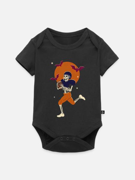 Halloween-Skeleton-Footballspieler - Baby Premium Kurzarmbody - Schwarz