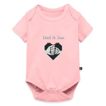 dad & son fist - Baby Premium short-sleeve bodysuit - rose - Front