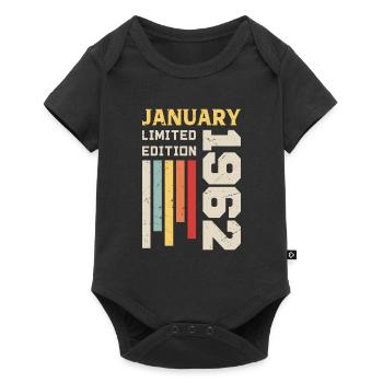 Janvier 1962 - Cadeau anniversaire Janvier 1962 - Body à manches courtes Premium Bébé - noir - Devant