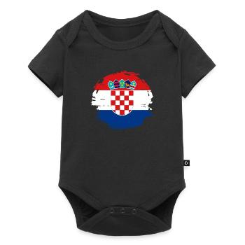 Drapeau de la Croatie Adriatique Zagreb Drapeau croate - Body à manches courtes Premium Bébé - noir - Devant