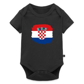 Croatia Flag Adriatic Sea Zagreb Croatian Flag - Baby Premium short-sleeve bodysuit - black - Front