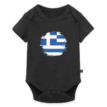 Drapeau de la Grèce Hellas Athènes Drapeau grec - Body à manches courtes Premium Bébé - noir - Devant
