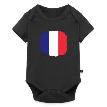 Drapeau France look usé drapeau français - Body à manches courtes Premium Bébé - noir - Devant
