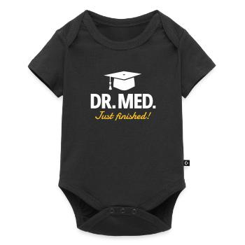 Dr. med. - Doktorhut - Baby Premium Kurzarmbody - Schwarz - Vorne