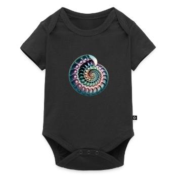 Spirale de Fibonacci, coquille, nombre d’or - Body à manches courtes Premium Bébé - noir - Devant