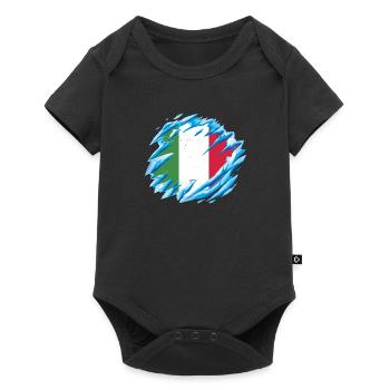 Italy Flag Vintage Italian Flag Used Look - Baby Premium short-sleeve bodysuit - black - Front