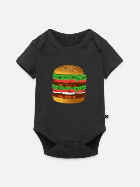 hamburger - Body à manches courtes Premium Bébé - noir