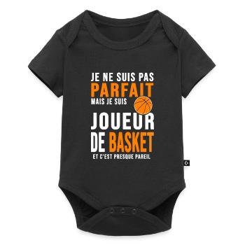 Basket joueur parfait humour basketball - Body à manches courtes Premium Bébé - noir - Devant