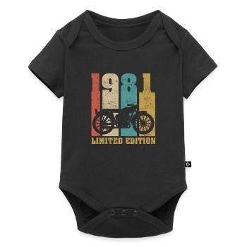 Vintage Motorrad 1981 Retro Geburtstagsgeschenk - Baby Premium Kurzarmbody - Schwarz - Vorne