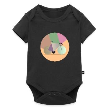 Vélo de course abstrait, design rond, géométrique - Body à manches courtes Premium Bébé - noir - Devant