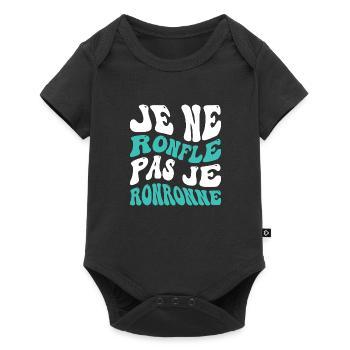 Je ne ronfle pas je ronronne - Body à manches courtes Premium Bébé - noir - Devant