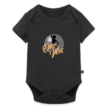 Disco Vibes Male Dancing disco ball 70s - Baby Premium short-sleeve bodysuit - black - Front