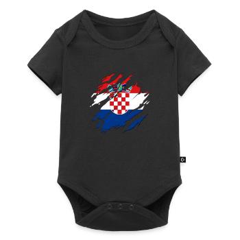 Croatie Drapeau de l’Adriatique Zagreb Drapeau croate - Body à manches courtes Premium Bébé - noir - Devant