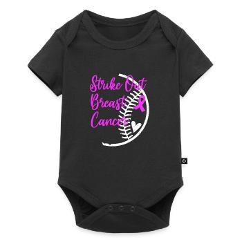 Schlagen Sie Brustkrebs Bewusstsein Softball Ball - Baby Premium Kurzarmbody - Schwarz - Vorne