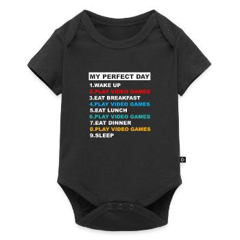 My Perfect Day Video Games Funny Cool Gamer - Baby Premium short-sleeve bodysuit - black - Front