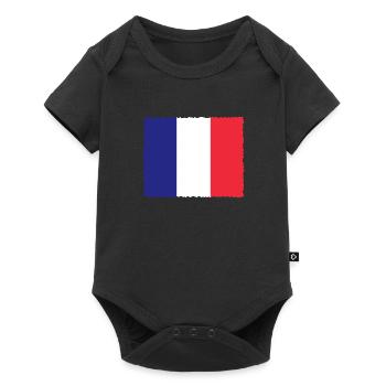 France Flag Distressed Look French Flag - Baby Premium short-sleeve bodysuit - black - Front