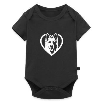 Schäferdund im Herz minimalistisch - Baby Premium Kurzarmbody - Schwarz - Vorne