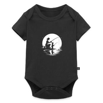 Avec maman dans la nature pendant la pêche - Body à manches courtes Premium Bébé - noir - Devant