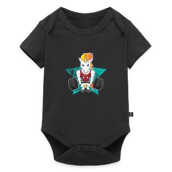 Unicorn Bodybuilding Weight Lifting Unicorn Gym - Baby Premium short-sleeve bodysuit - black - Front