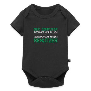 L'ordinateur attend tout - Body à manches courtes Premium Bébé - noir - Devant