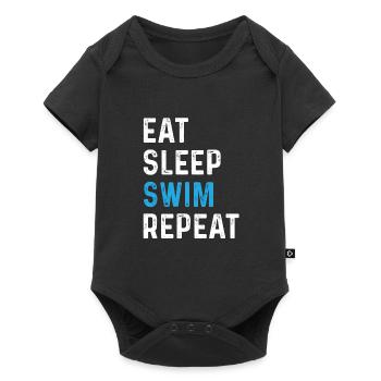 Eat Sleep Swim Repeat - Body à manches courtes Premium Bébé - noir - Devant