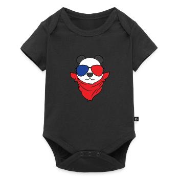 A Cool Panda Tee With A Nice Illustration Of A - Baby Premium short-sleeve bodysuit - black - Front