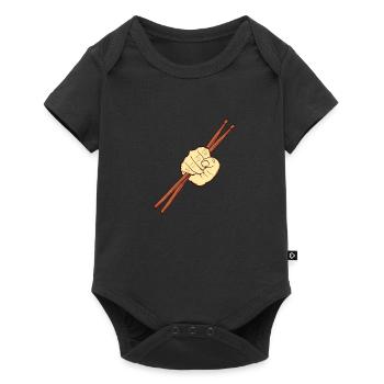 Drumming Shirt For Drummers "Drumsticks Hand" - Baby Premium short-sleeve bodysuit - black - Front