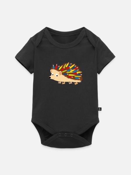 Igel Buntstift - Baby Premium Kurzarmbody - Schwarz