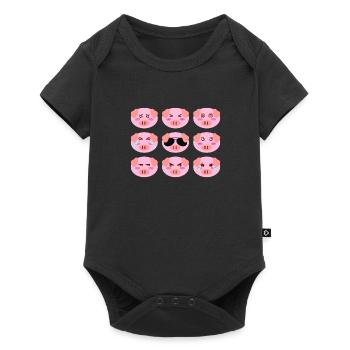 Cool Pig Pink Different Mood Faces Of Personality - Baby Premium short-sleeve bodysuit - black - Front