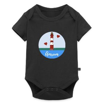 Leuchtturm Amrum Liebe Nordsee Insel - Baby Premium Kurzarmbody - Schwarz - Vorne