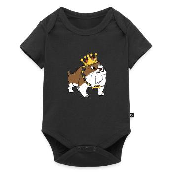 Couroné mignon adorable chien pour les amoureux - Body à manches courtes Premium Bébé - noir - Devant