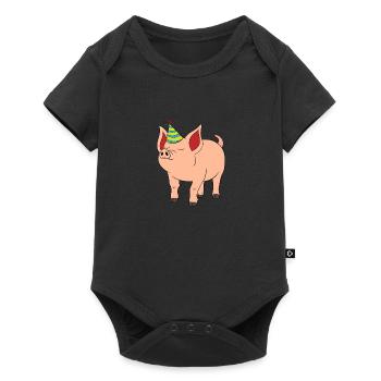 Celebration Party Pink Pig Farmer Oink Farm Barn - Baby Premium short-sleeve bodysuit - black - Front