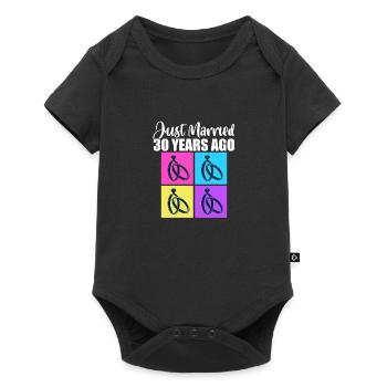 Heart Love Relationship Anniversary Wife Husband - Baby Premium short-sleeve bodysuit - black - Front