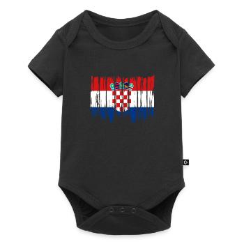 Drapeau de la Croatie Adriatique Zagreb Drapeau croate - Body à manches courtes Premium Bébé - noir - Devant