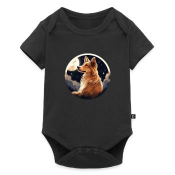Beautiful Dog in the Moonlight Gift Collie - Baby Premium short-sleeve bodysuit - black - Front