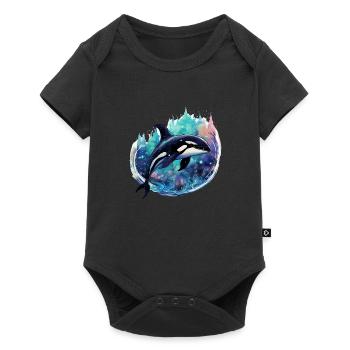 Orque pour les fans d’animaux marins, cadeau de vacances baleine - Body à manches courtes Premium Bébé - noir - Devant