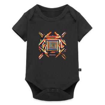 optical illusions or abstract geometrical patt - Body à manches courtes Premium Bébé - noir - Devant