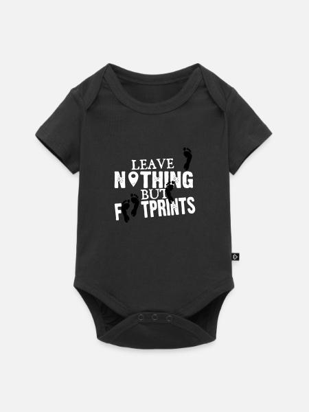 Geocaching: leave nothing but footprints - Baby Premium Kurzarmbody - Schwarz
