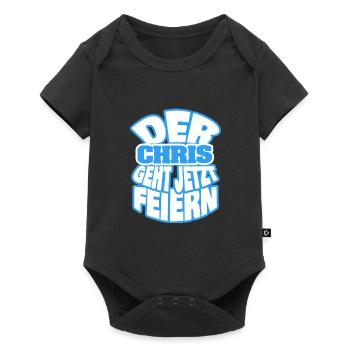 Der chris geht jetzt feiern - Baby Premium Kurzarmbody - Schwarz - Vorne
