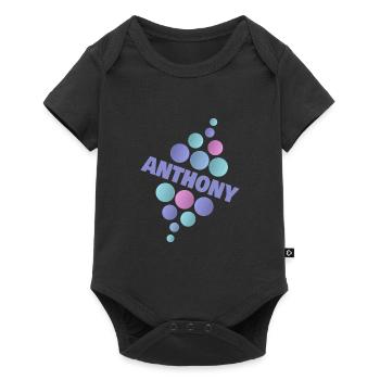 Pet Pet Prénom Anthony - Body à manches courtes Premium Bébé - noir - Devant