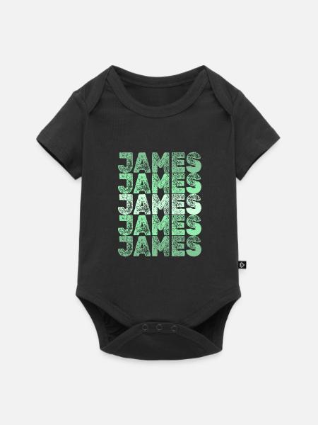 Geschenk für James - Baby Premium Kurzarmbody - Schwarz