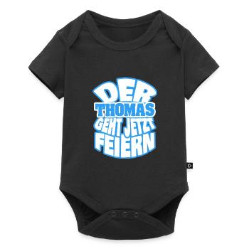 Feiern Thomas - Baby Premium Kurzarmbody - Schwarz - Vorne