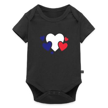 Drapeau de la France Look en détresse Drapeau français - Body à manches courtes Premium Bébé - noir - Devant