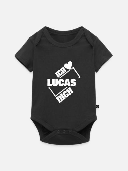 Geschenk für Lucas - Baby Premium Kurzarmbody - Schwarz