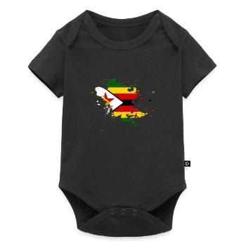 Drapeau du Zimbabwe comme une touche de couleur - Body à manches courtes Premium Bébé - noir - Devant