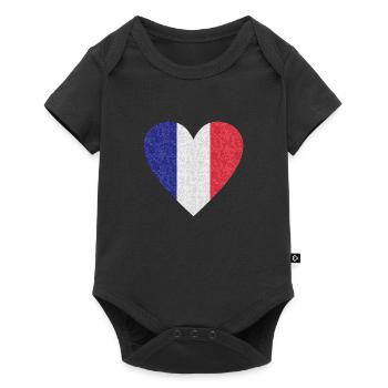 Drapeau de la France drapeau tricolore drapeau français - Body à manches courtes Premium Bébé - noir - Devant