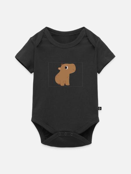 Hippo, Hippopotamus - Baby Premium Kurzarmbody - Schwarz